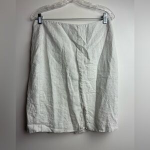 Y2K Banana republic 100% Linen Pencil Striped Gray-White Skirt Size 6 Neutral